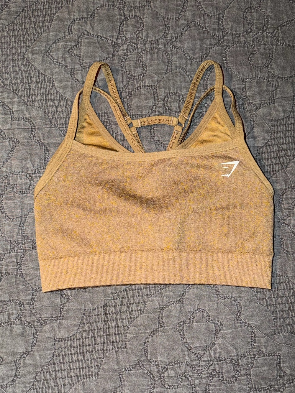 Gymshark ADAPT FLECK SEAMLESS SPORTS BRA Light Brown Size-XS
